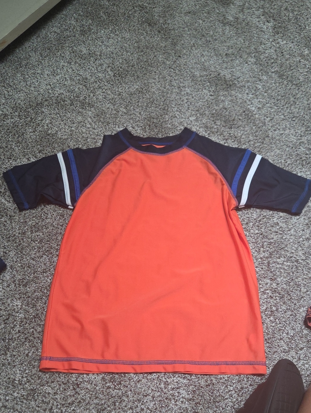 exertek Orange Swim  Tee with Navy Trim